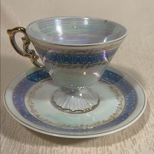 Iridescent Teacup and Saucer -Made in Japan
